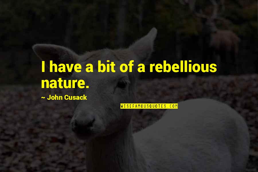 Be Rebellious Quotes By John Cusack: I have a bit of a rebellious nature.
