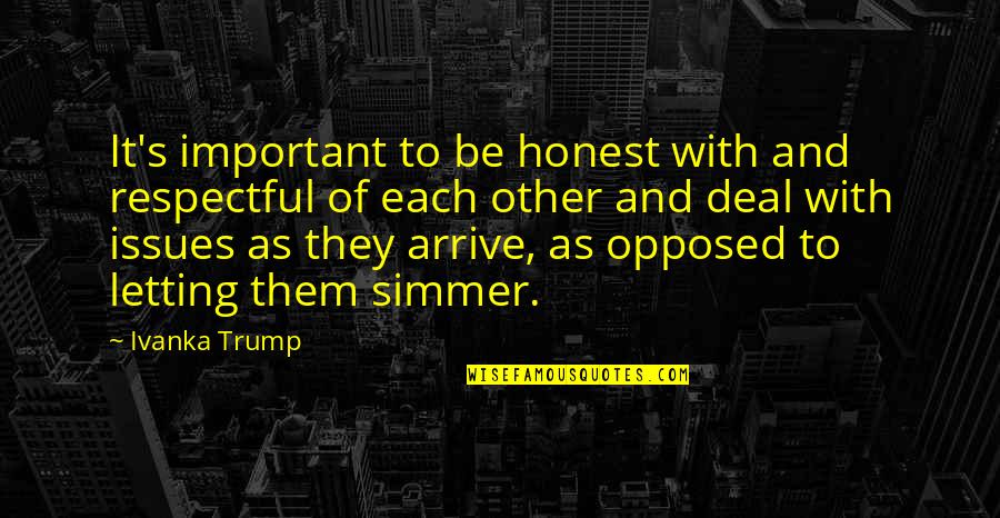 Be Respectful Quotes By Ivanka Trump: It's important to be honest with and respectful Be Respectful Quotes By Ivanka Trump: It's important to be honest with and respectful