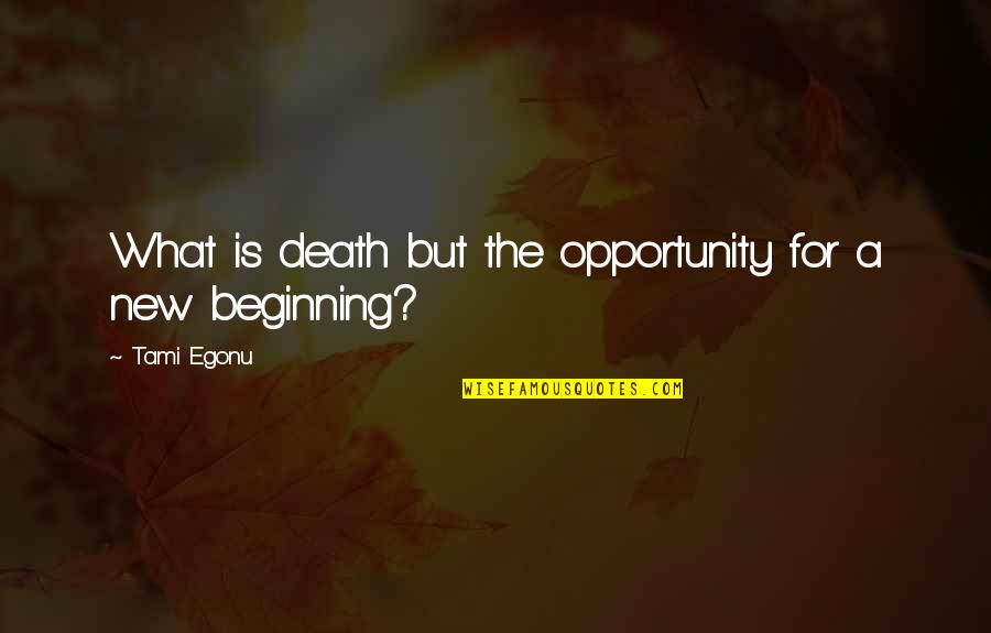 Be Safe Driving Quotes By Tami Egonu: What is death but the opportunity for a