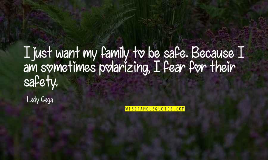 Be Safe Quotes By Lady Gaga: I just want my family to be safe.