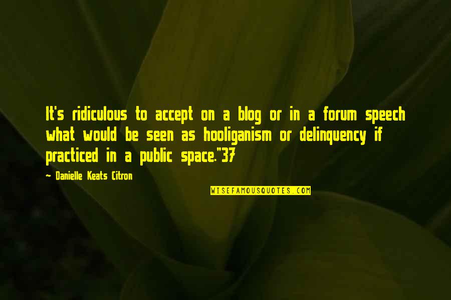 Be Seen Quotes By Danielle Keats Citron: It's ridiculous to accept on a blog or