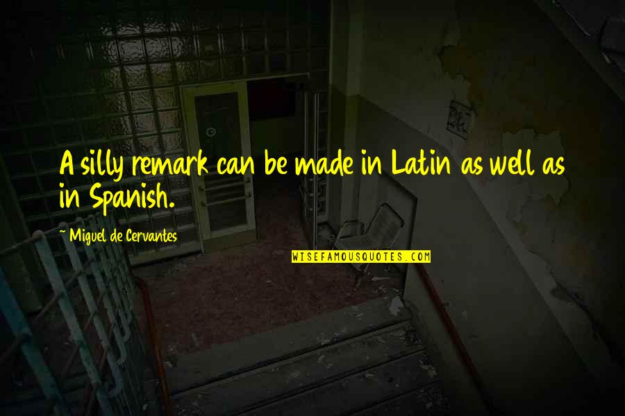 Be Silly Quotes By Miguel De Cervantes: A silly remark can be made in Latin Be Silly Quotes By Miguel De Cervantes: A silly remark can be made in Latin