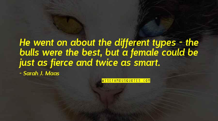 Be Smart Quotes By Sarah J. Maas: He went on about the different types -