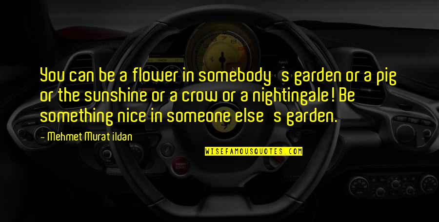 Be Somebody Quotes By Mehmet Murat Ildan: You can be a flower in somebody's garden