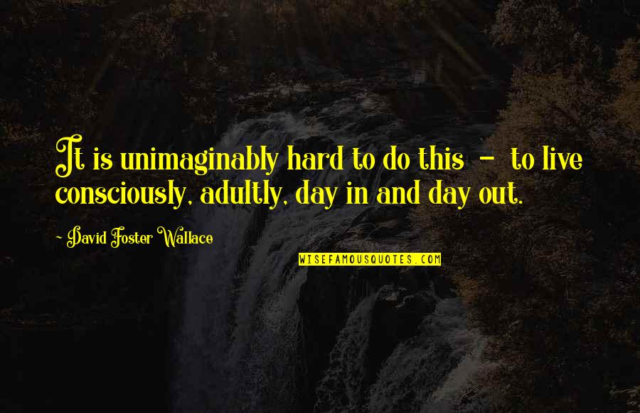 Be Still Picture Quotes By David Foster Wallace: It is unimaginably hard to do this -