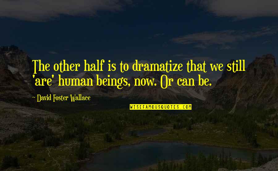 Be Still Quotes By David Foster Wallace: The other half is to dramatize that we Be Still Quotes By David Foster Wallace: The other half is to dramatize that we