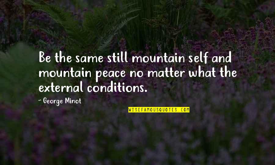 Be Still Yoga Quotes By George Minot: Be the same still mountain self and mountain
