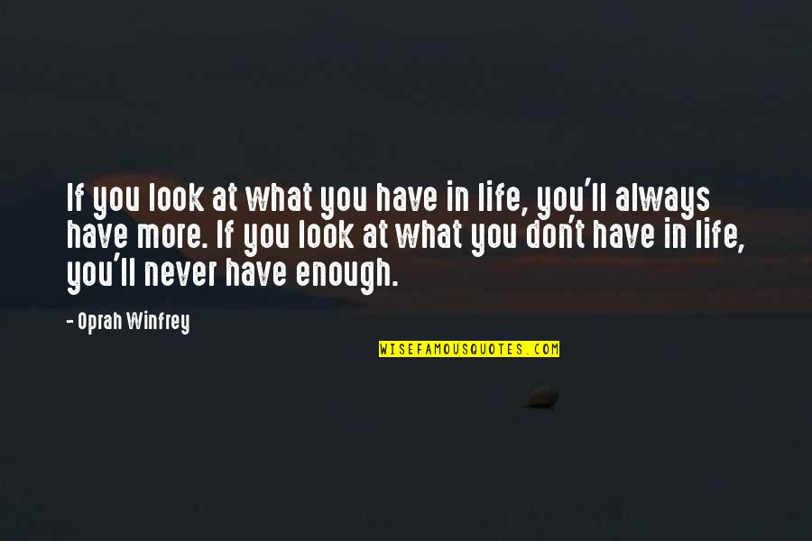 Be Strong Be Positive Quotes By Oprah Winfrey: If you look at what you have in