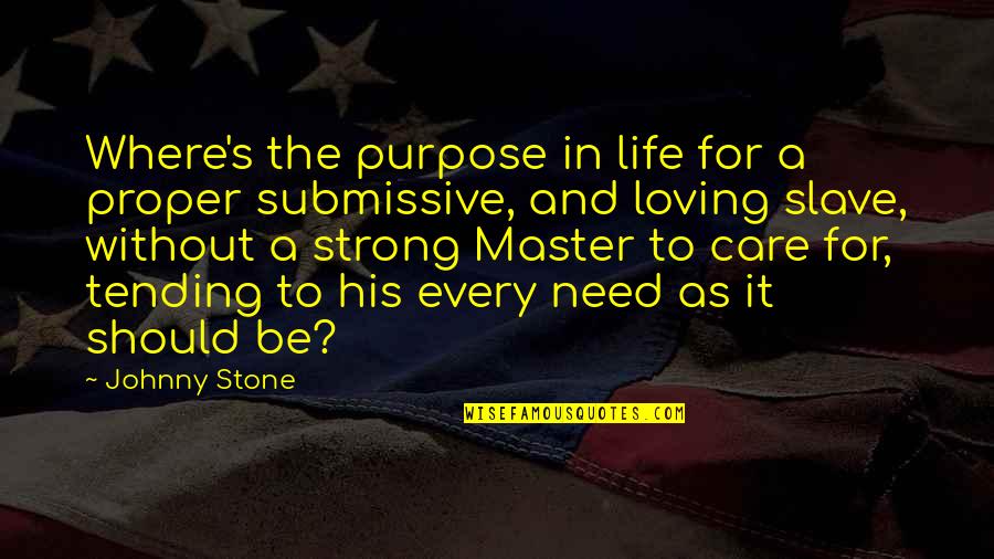 Be Strong In Life Quotes By Johnny Stone: Where's the purpose in life for a proper Be Strong In Life Quotes By Johnny Stone: Where's the purpose in life for a proper