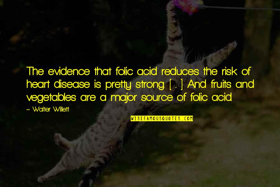 Be Strong My Heart Quotes By Walter Willett: The evidence that folic acid reduces the risk