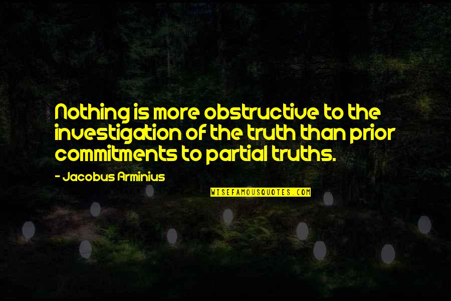 Be Strong Through Hard Times Quotes By Jacobus Arminius: Nothing is more obstructive to the investigation of