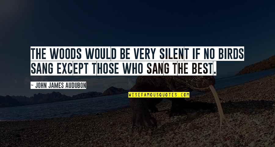 Be The Best Inspirational Quotes By John James Audubon: The woods would be very silent if no Be The Best Inspirational Quotes By John James Audubon: The woods would be very silent if no