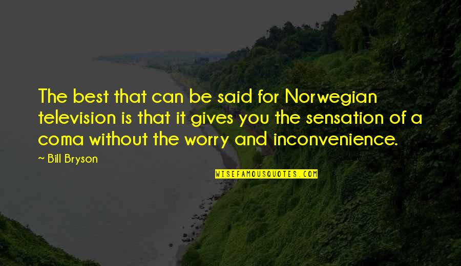 Be The Best You Can Quotes By Bill Bryson: The best that can be said for Norwegian