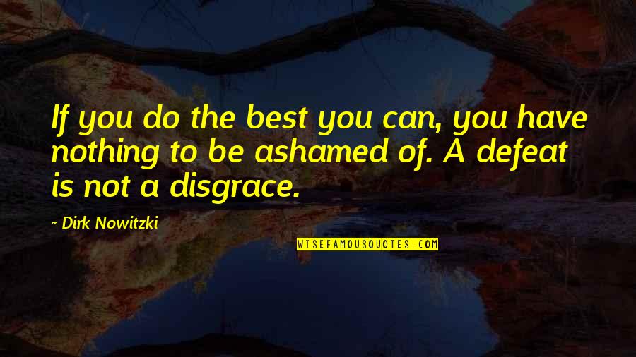 Be The Best You Can Quotes By Dirk Nowitzki: If you do the best you can, you