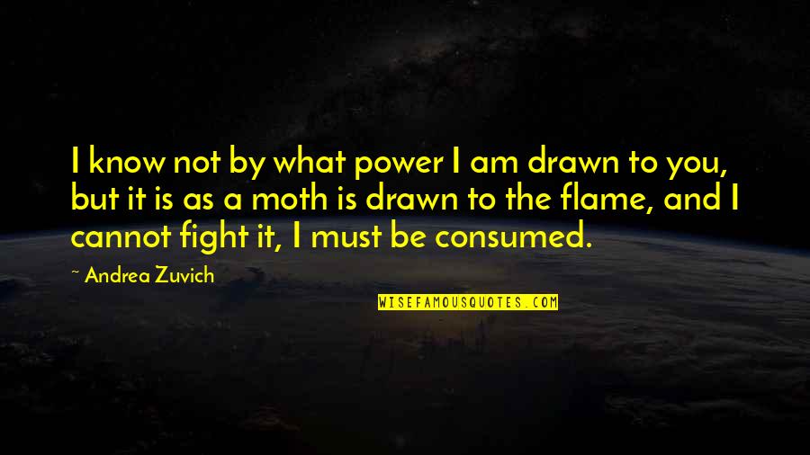 Be The Flame Quotes By Andrea Zuvich: I know not by what power I am