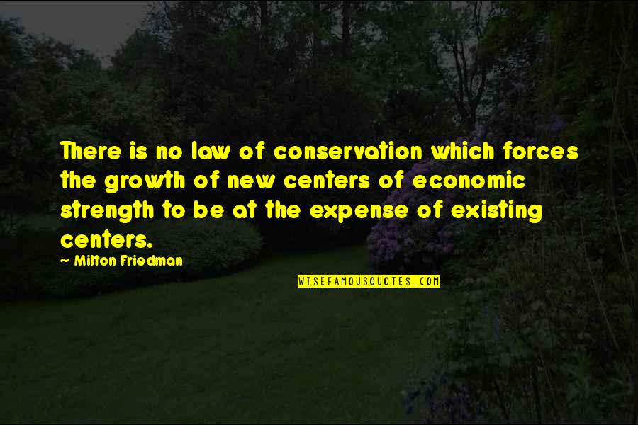 Be The Strength Quotes By Milton Friedman: There is no law of conservation which forces