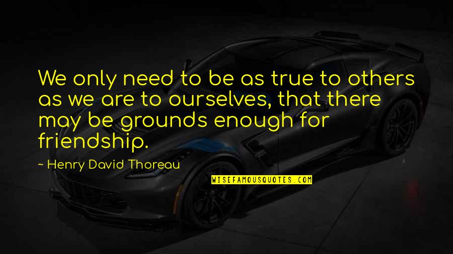Be There For Others Quotes By Henry David Thoreau: We only need to be as true to
