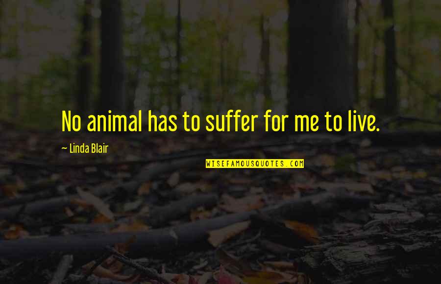 Be There For Someone After Death Quotes By Linda Blair: No animal has to suffer for me to