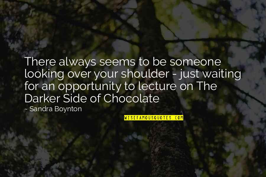 Be There For Someone Quotes By Sandra Boynton: There always seems to be someone looking over