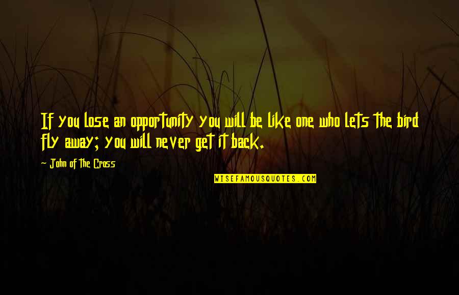 Be Who You Quotes By John Of The Cross: If you lose an opportunity you will be