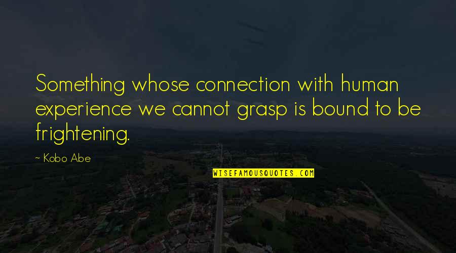 Be With Nature Quotes By Kobo Abe: Something whose connection with human experience we cannot Be With Nature Quotes By Kobo Abe: Something whose connection with human experience we cannot