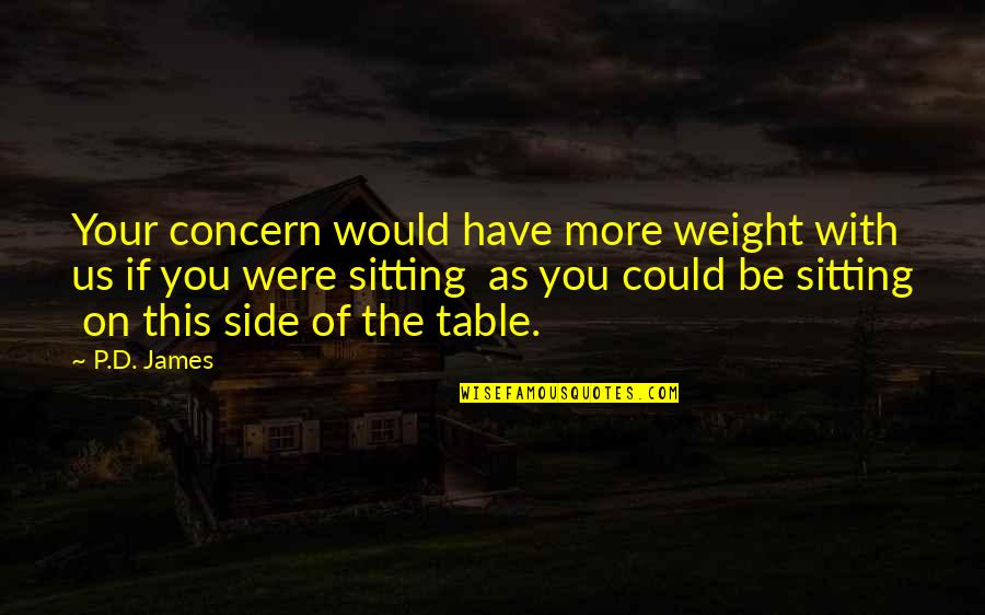 Be With Us Quotes By P.D. James: Your concern would have more weight with us