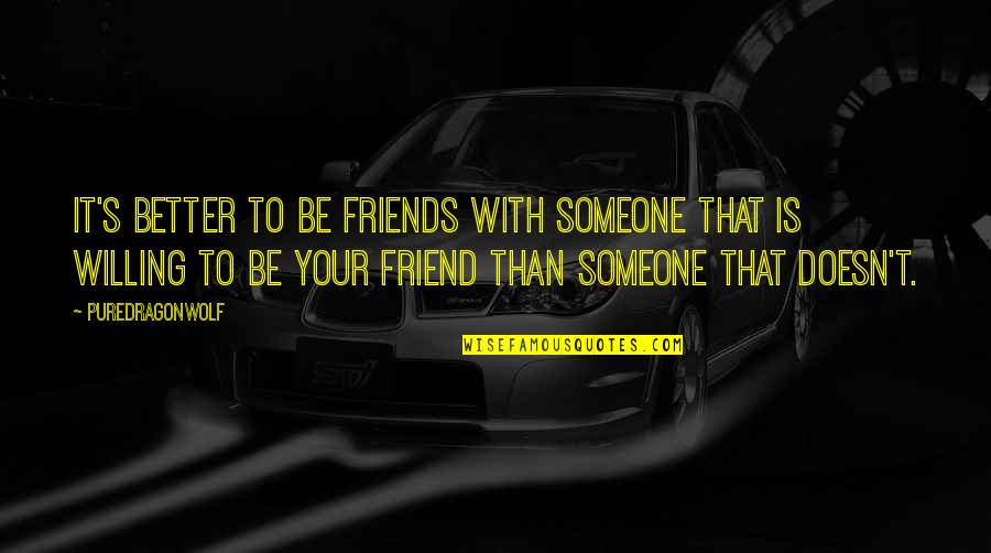 Be With Your Friends Quotes By PureDragonWolf: It's better to be friends with someone that Be With Your Friends Quotes By PureDragonWolf: It's better to be friends with someone that