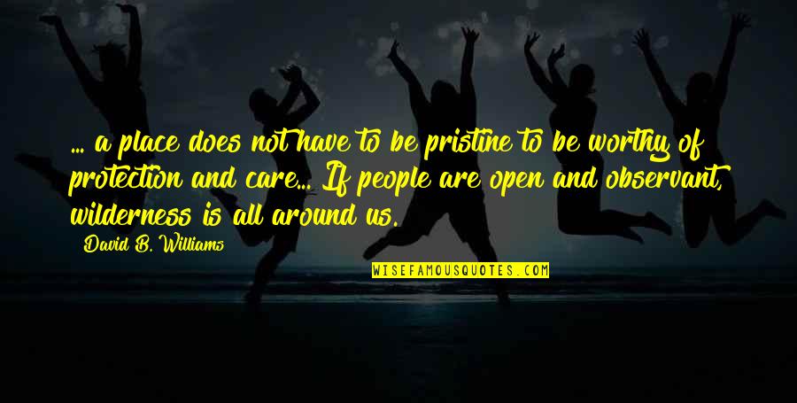 Be Worthy Of Quotes By David B. Williams: ... a place does not have to be Be Worthy Of Quotes By David B. Williams: ... a place does not have to be
