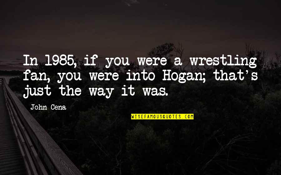 Be Your Own Fan Quotes By John Cena: In 1985, if you were a wrestling fan,