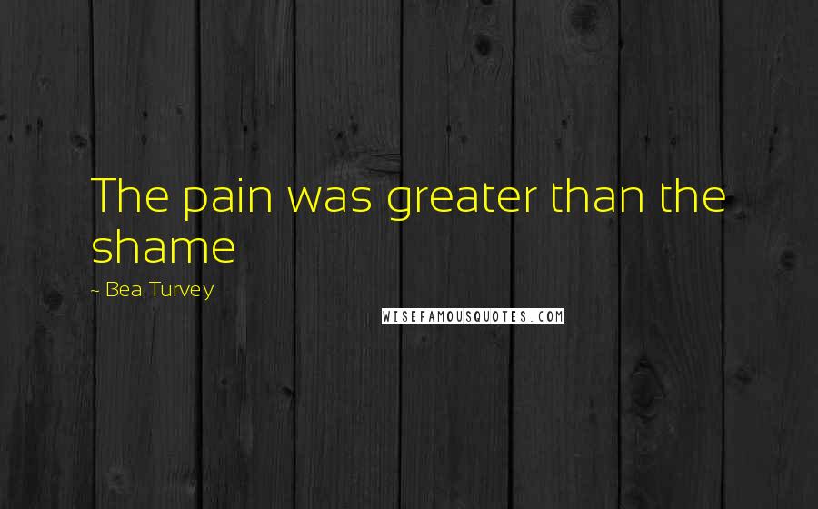 Bea Turvey quotes: The pain was greater than the shame
