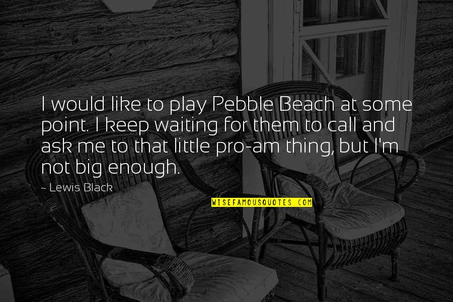 Beach And Quotes By Lewis Black: I would like to play Pebble Beach at
