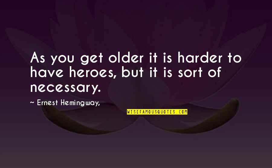 Beach And Time Quotes By Ernest Hemingway,: As you get older it is harder to