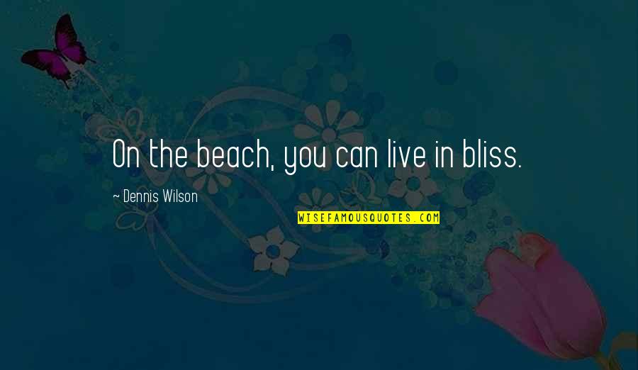 Beach Bliss Quotes By Dennis Wilson: On the beach, you can live in bliss.
