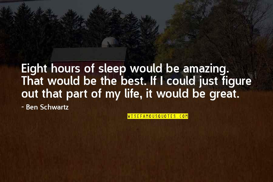 Beach Photos And Quotes By Ben Schwartz: Eight hours of sleep would be amazing. That Beach Photos And Quotes By Ben Schwartz: Eight hours of sleep would be amazing. That