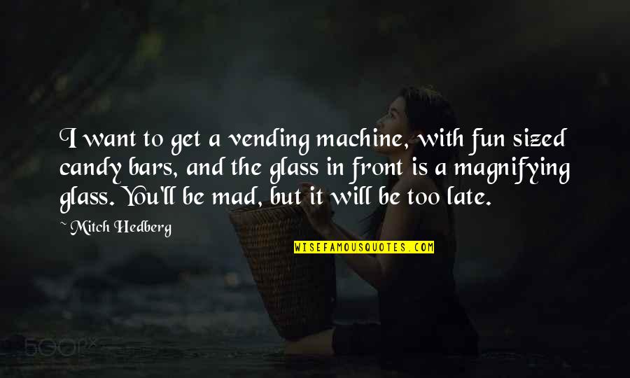 Beach Swing Quotes By Mitch Hedberg: I want to get a vending machine, with Beach Swing Quotes By Mitch Hedberg: I want to get a vending machine, with