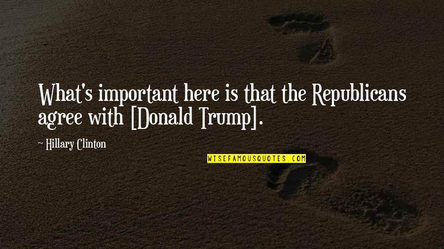 Beach Trips Quotes By Hillary Clinton: What's important here is that the Republicans agree
