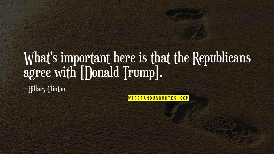 Beach Trips Quotes By Hillary Clinton: What's important here is that the Republicans agree Beach Trips Quotes By Hillary Clinton: What's important here is that the Republicans agree