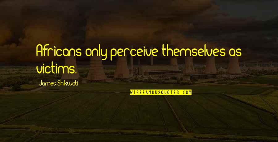 Beadnell Caravan Quotes By James Shikwati: Africans only perceive themselves as victims. Beadnell Caravan Quotes By James Shikwati: Africans only perceive themselves as victims.
