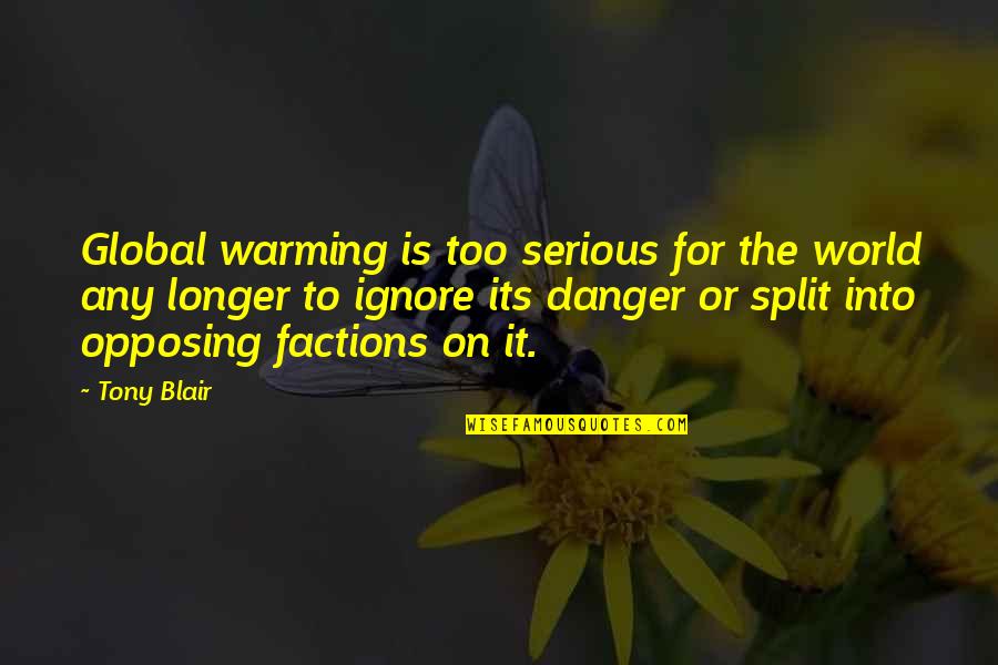 Beag Quotes By Tony Blair: Global warming is too serious for the world