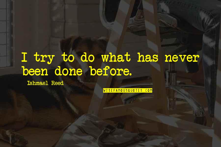 Beamer Medical Device Quotes By Ishmael Reed: I try to do what has never been Beamer Medical Device Quotes By Ishmael Reed: I try to do what has never been