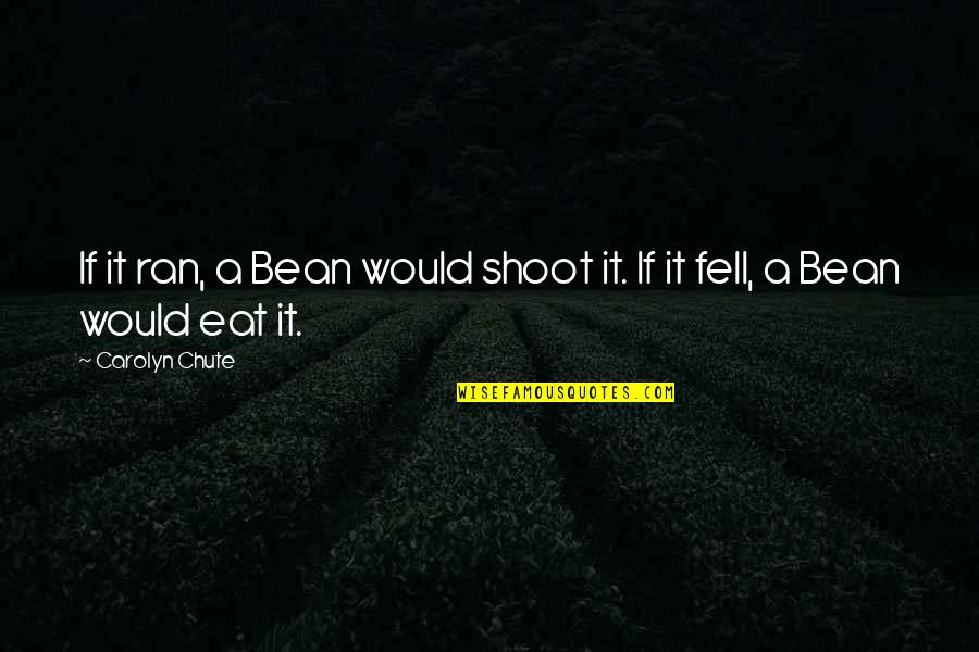 Bean Quotes By Carolyn Chute: If it ran, a Bean would shoot it.