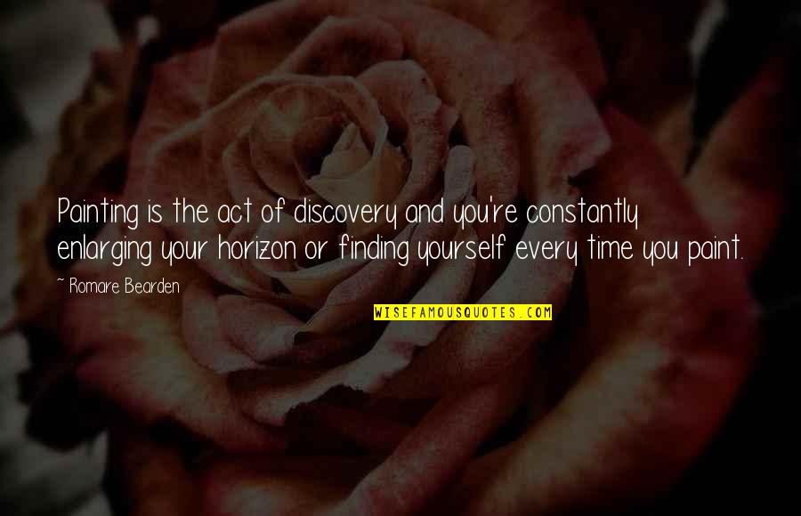 Bearden Quotes By Romare Bearden: Painting is the act of discovery and you're Bearden Quotes By Romare Bearden: Painting is the act of discovery and you're