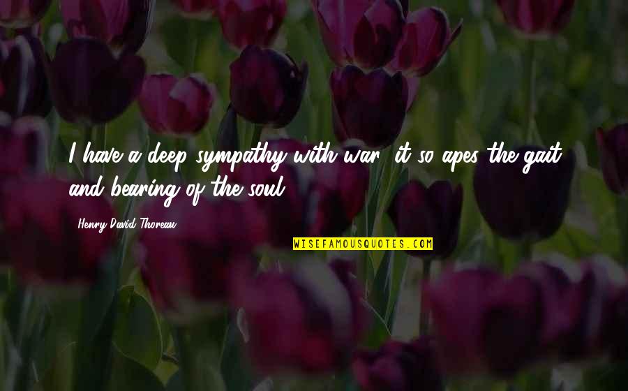 Bearing My Soul Quotes By Henry David Thoreau: I have a deep sympathy with war; it