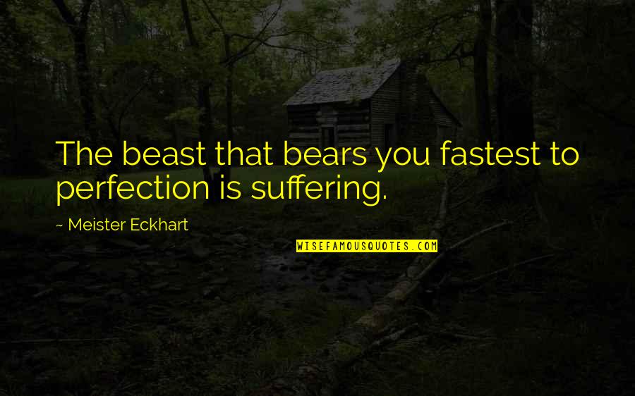 Bears Quotes By Meister Eckhart: The beast that bears you fastest to perfection