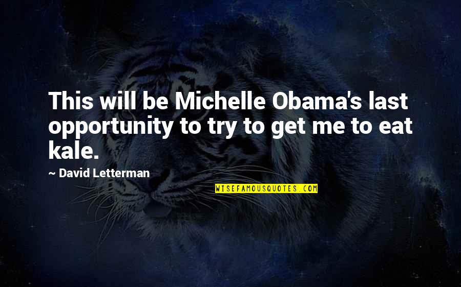 Beast Partner Quotes By David Letterman: This will be Michelle Obama's last opportunity to