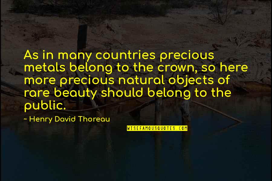 Beastliest Quotes By Henry David Thoreau: As in many countries precious metals belong to Beastliest Quotes By Henry David Thoreau: As in many countries precious metals belong to