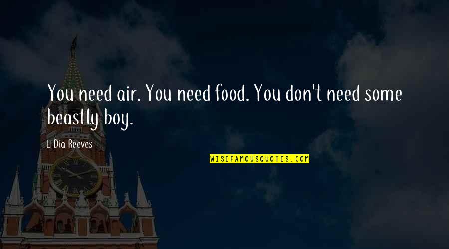 Beastly Quotes By Dia Reeves: You need air. You need food. You don't