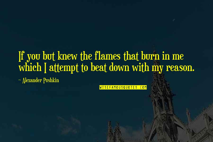 Beat Down Quotes By Alexander Pushkin: If you but knew the flames that burn