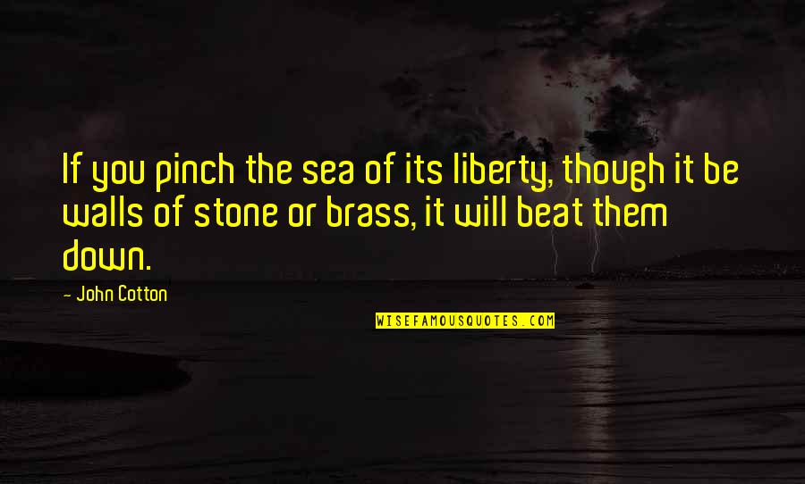 Beat You Down Quotes By John Cotton: If you pinch the sea of its liberty,