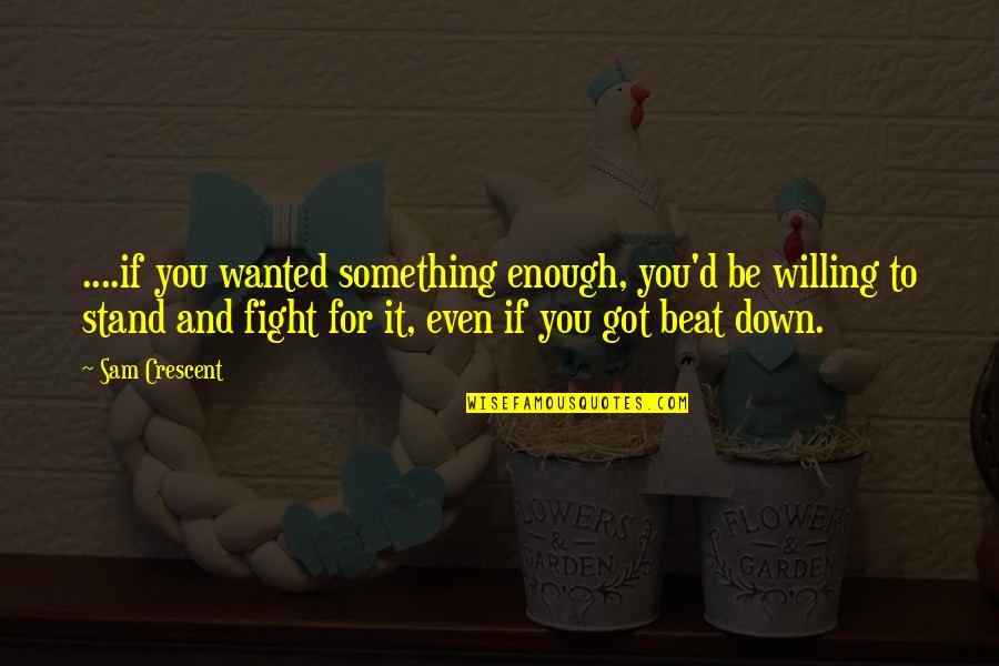 Beat You Down Quotes By Sam Crescent: ....if you wanted something enough, you'd be willing